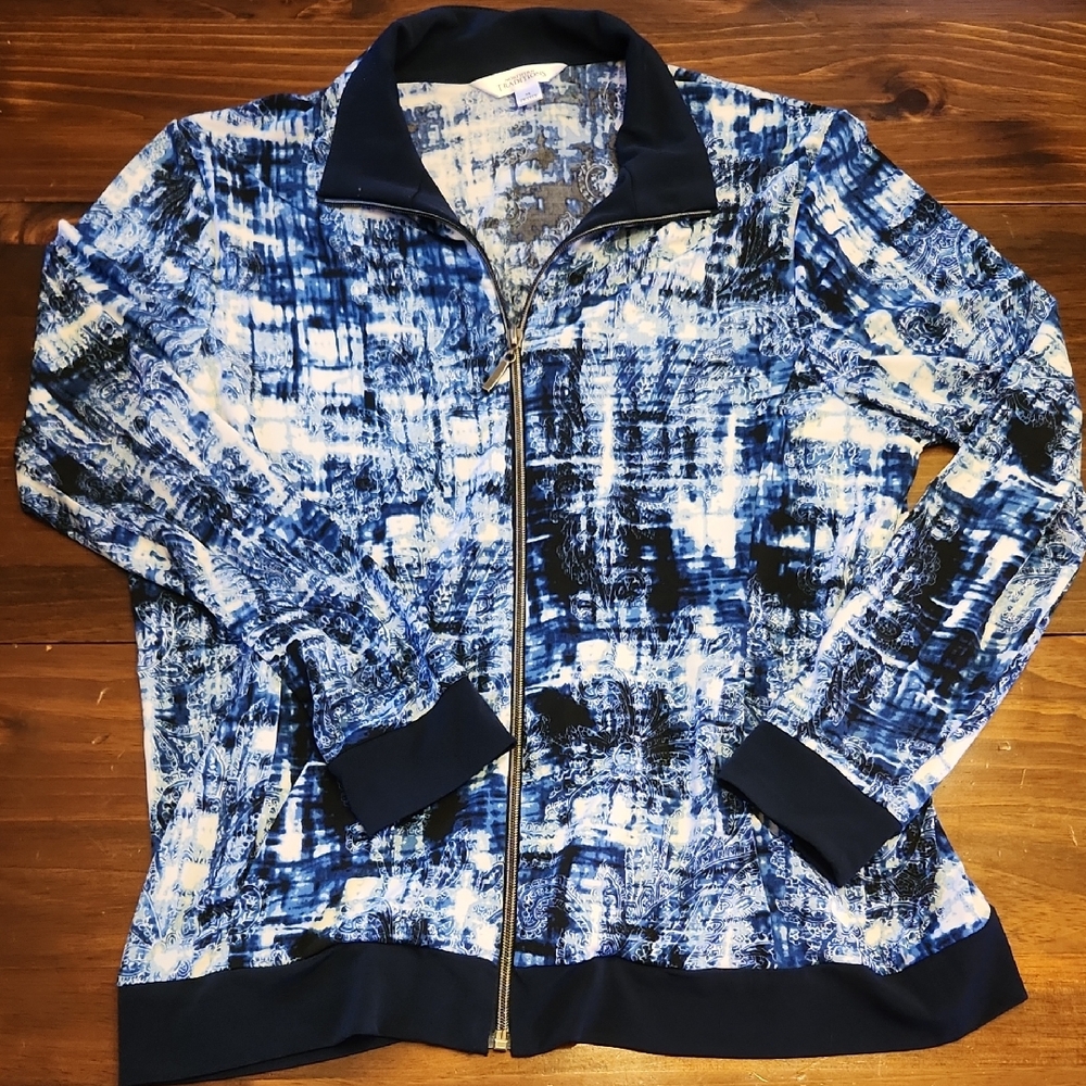 Navy Blue Abstract Women's Jacket